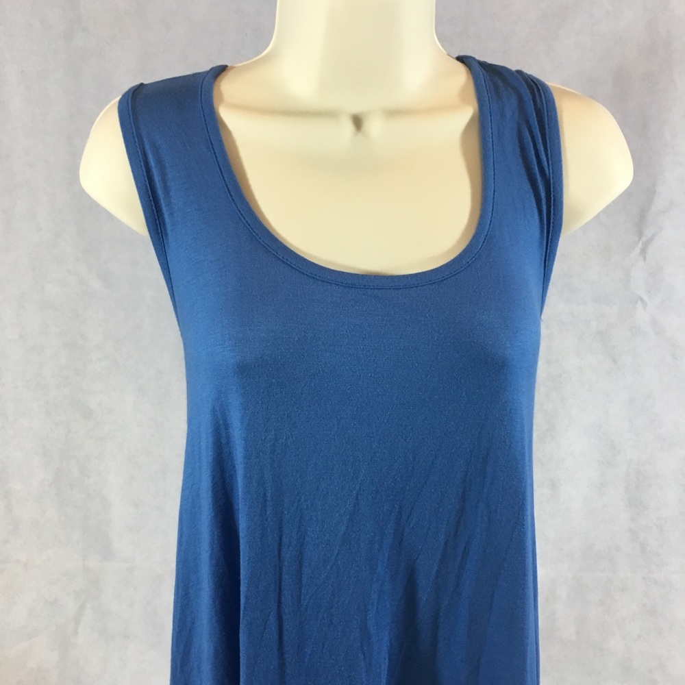 Easel Blue Embroidered Hem Dress - Picture 3 of 8